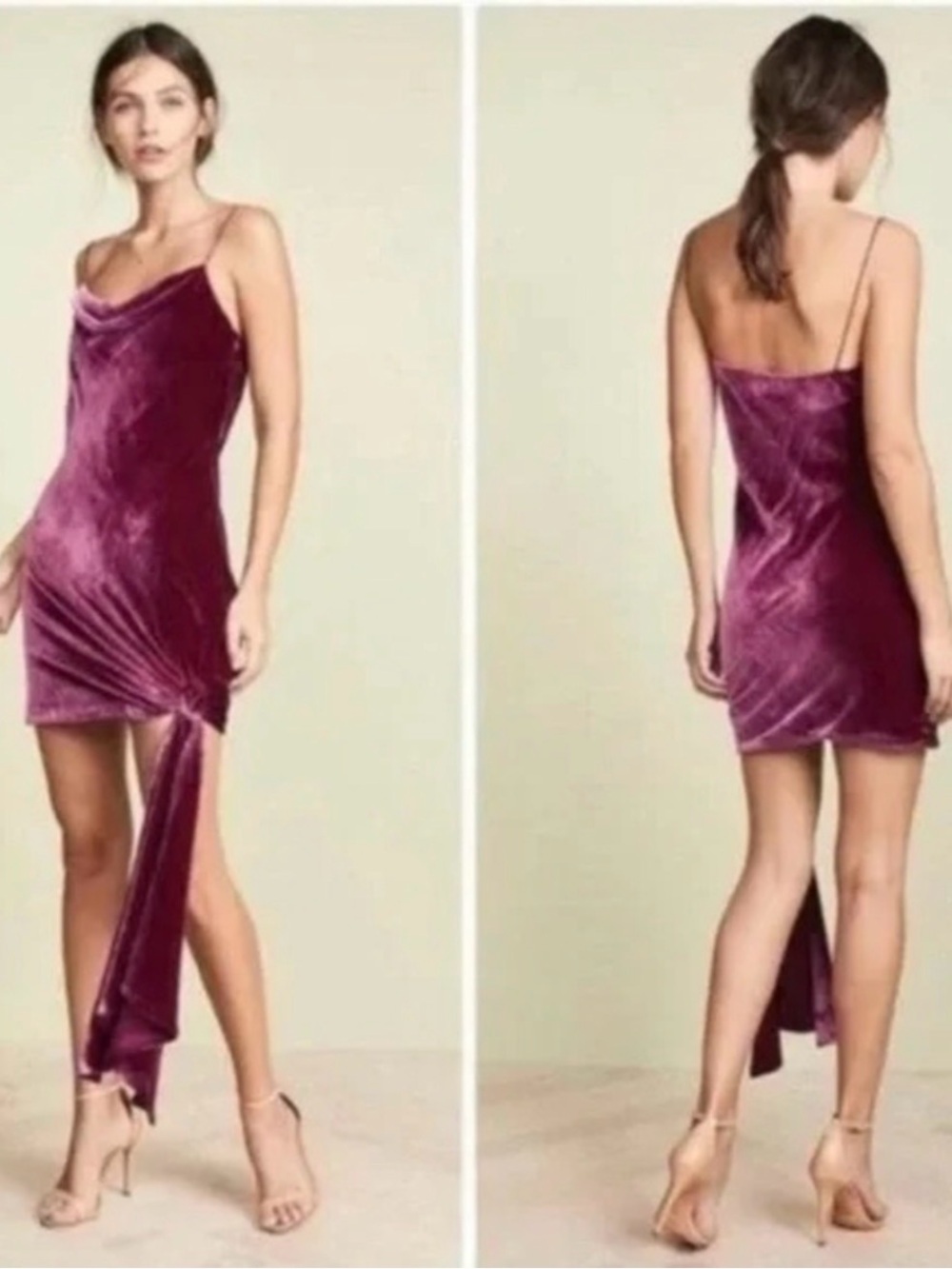 Cinq a sept Ryder Velvet Mini Dress in Gooseberry